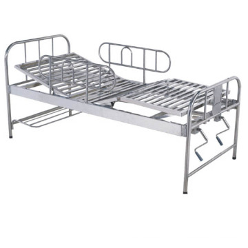 Cama de hospital Manual de acero inoxidable ajuste